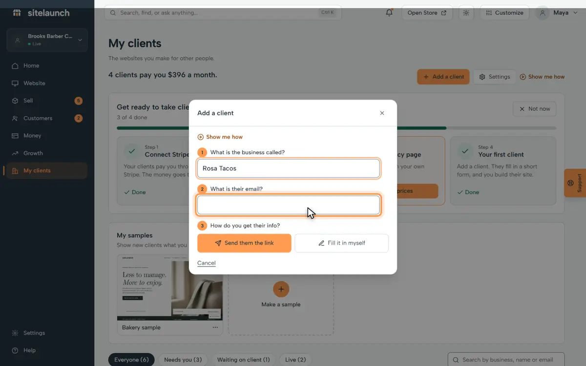 Step 4: Type their email.