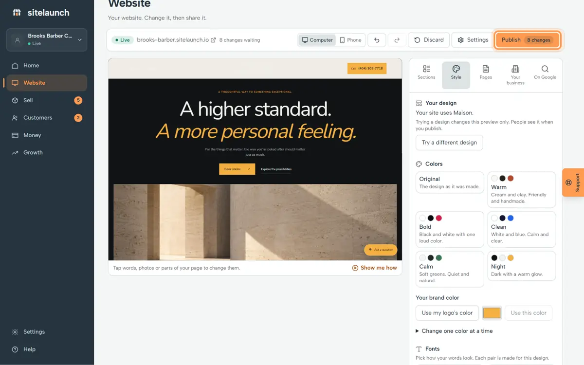 Step 5: Like it? Press Publish.