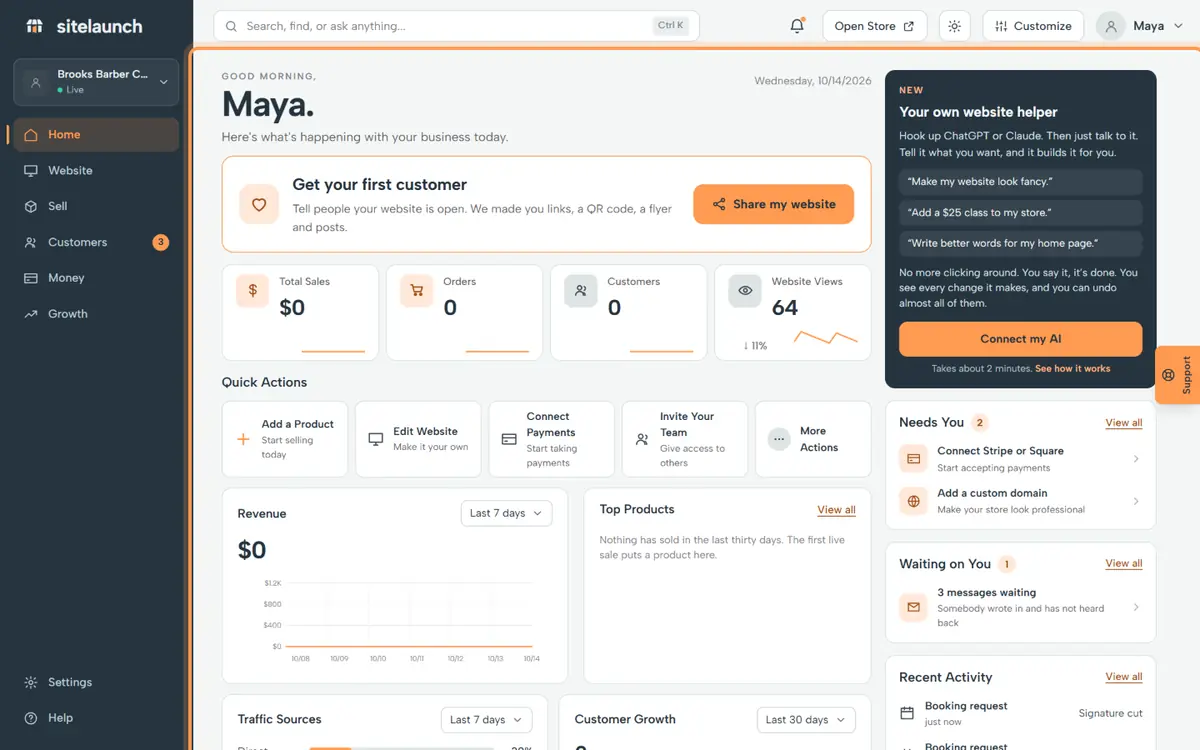 Step 1: No payments linked yet? Then a buyer sees Request this, not Buy.