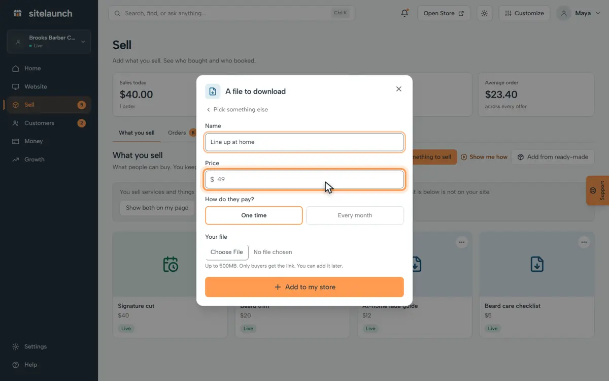 Step 5: Type its price.