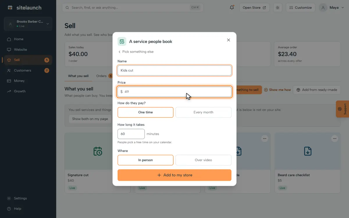 Step 5: Type its price.